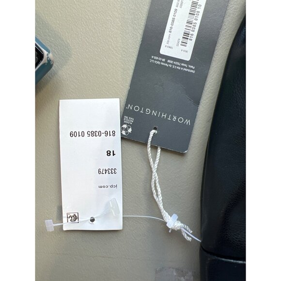 Worthington Faux Leather Straight Leg Pants Women 18 Black Rayon Career Work NEW - Picture 6 of 9